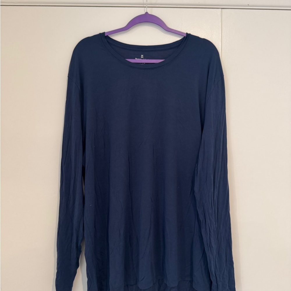 Tommy John Men’s 2XL Long Sleeve Lounge Tee | Blue | Modal Blend